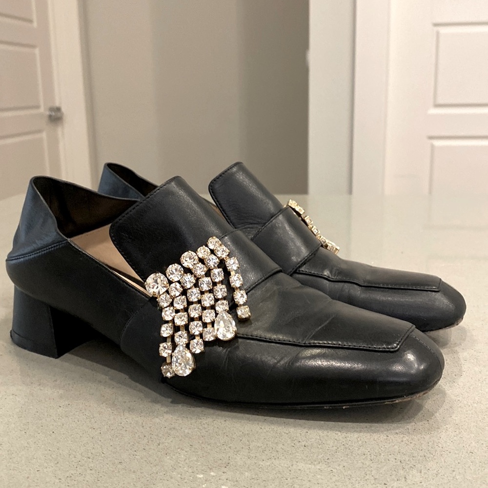 Stuart Weitzman | Crystal Chandelier loafer ｜US 7 ｜Black